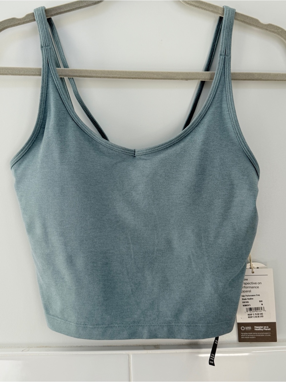 Vuori Halo Performance Crop 1.0 in Shade Heather (size medium)